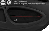 RED STITCH 2X FRONT DOOR CARD TRIM SUEDE COVER FITS SMART FORTWO 453 14-19