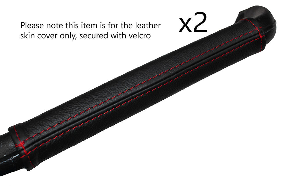 RED STITCHING DASH GRAB HANDLE LEATHER SKIN COVER FITS LANCIA FULVIA CUSTOM NEW