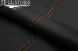 ORANGE STITCH FULL LEATHER GEAR GAITER FOR DEFENDER 83-06 OVER RUBBER STYLE 2