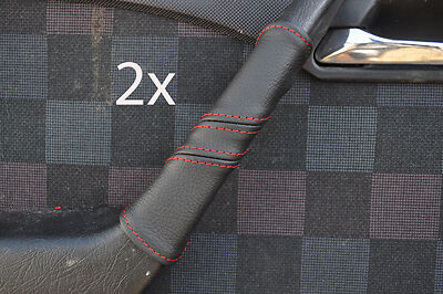 red stitch FITS MERCEDES C CLASS W202 93-97 2X DOOR HANDLE LEATHER COVERS