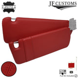 D RED CROSS STITCH LEATHER 2X SUN VISOR SET COVER FOR PORSCHE CAYENNE 955 03-10