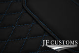 L BLUE DIAMOND STITCH VINYL 4X TAILORED FLOOR CARPETS FOR BMW MINI F56 13-21 JF1