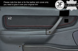 RED STICH 2X FRONT DOOR CARD TRIM LEATHER COVERS FITS ROVER 200 CABRIOLET