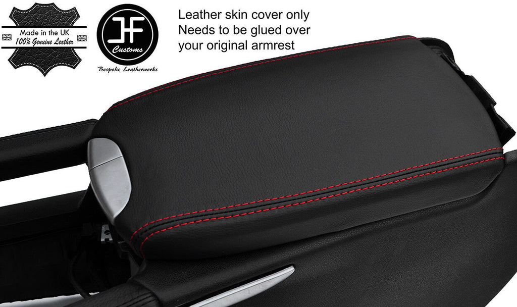 RED STITCH ARMREST LID REAL LEATHER COVER FITS MERCEDES GL CLASS X164 06-12