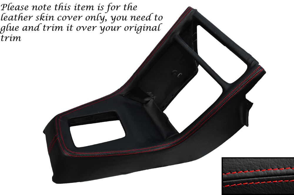 RED STITCH CENTRE CONSOLE GEAR SURROUND LEATHER COVER FITS HONDA CRX 89-92