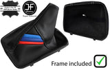 BLACK STITCH TRI STRIPES LEATHER GEAR +PLASTIC FRAME FOR BMW E46 99-05 MANUAL