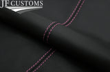 PINK CROSS STITCH 2X SUN VISORS LEATHER COVERS FITS NISSAN PATROL Y60 87-97