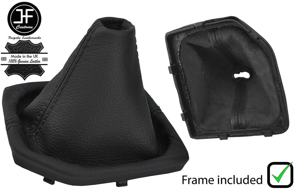 BLACK STITCH LEATHER MANUAL GEAR GAITER + PLASTIC FRAME FITS KIA SPORTAGE 15-18