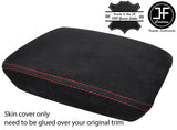 RED STITCHING REAL SUEDE ARMREST LID COVER FITS AUDI A4 B9 2015-2017 CUSTOM NEW
