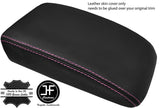 PINK STITCH TOP GRAIN LEATHER ARMREST LID COVER FOR VW GOLF MK5 MK6 2004-2013