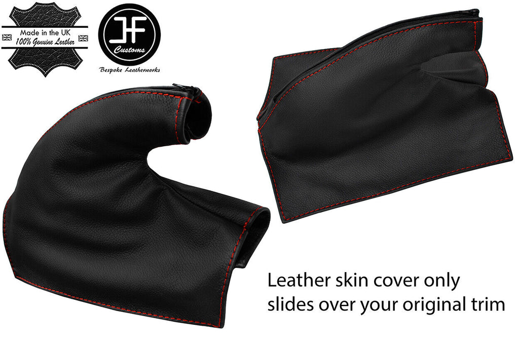 RED STITCH REAL LEATHER HANDBRAKE GAITER FOR WOLSELEY 10 1930s CLASSIC