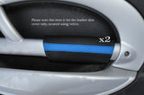 BLACK & BLUE 2X PANTHERS DOOR ARMREST LEATHER COVER FITS BMW MINI COOPER 01-03