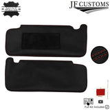 D RED CROSS STITCH LEATHER 2X SUN VISOR COVERS FITS MERCEDES C CLASS W205 14-18