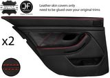 RED STITCH 2X REAR FULL DOOR CARD LEATHER COVERS FITS BMW 5 SERIES E39 95-03