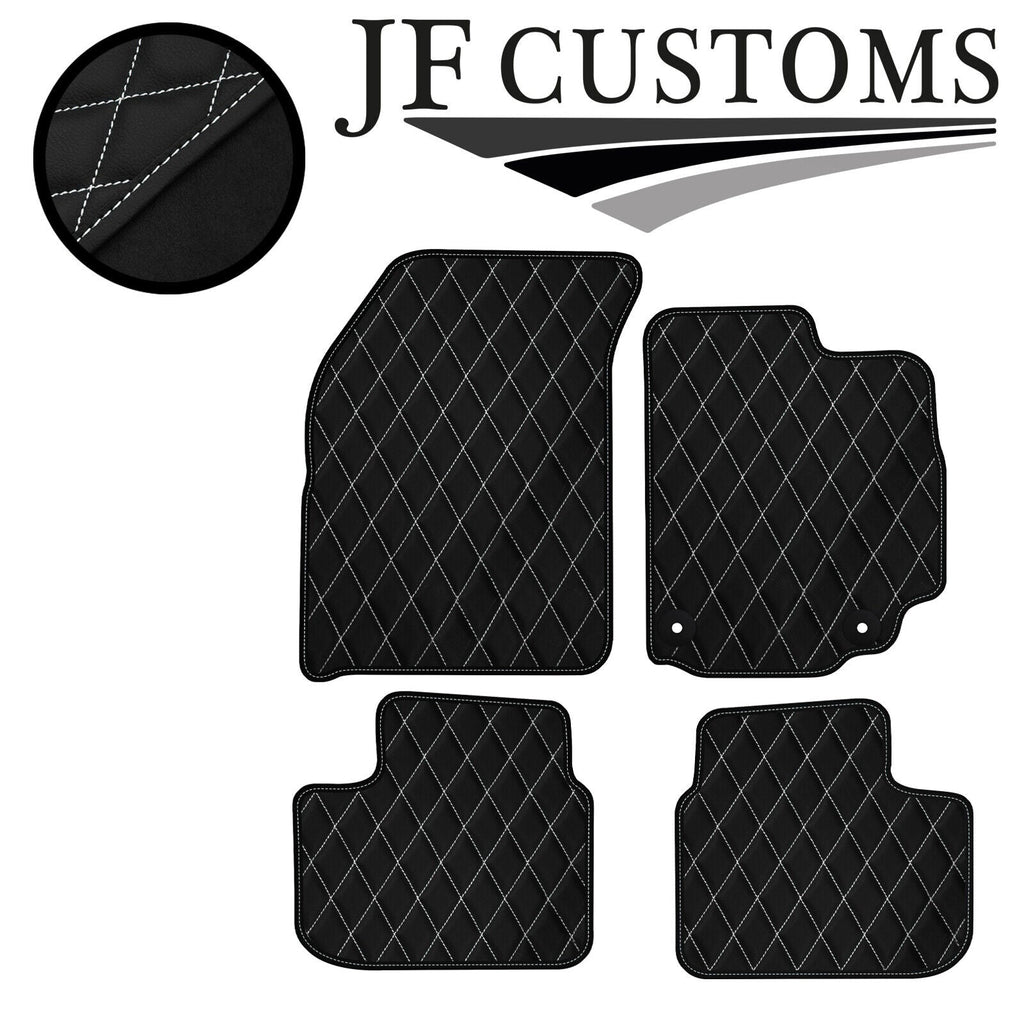 WHITE DIAMOND STITCH VINYL 4X TAILORED FLOOR CARPETS FOR SUZUKI SX4 MK1 06-13