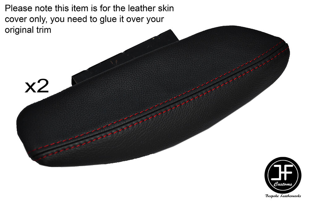 RED STITCH 2X FRONT DOOR ARMREST LEATHER COVERS FITS CORVETTE C4 1994-1996