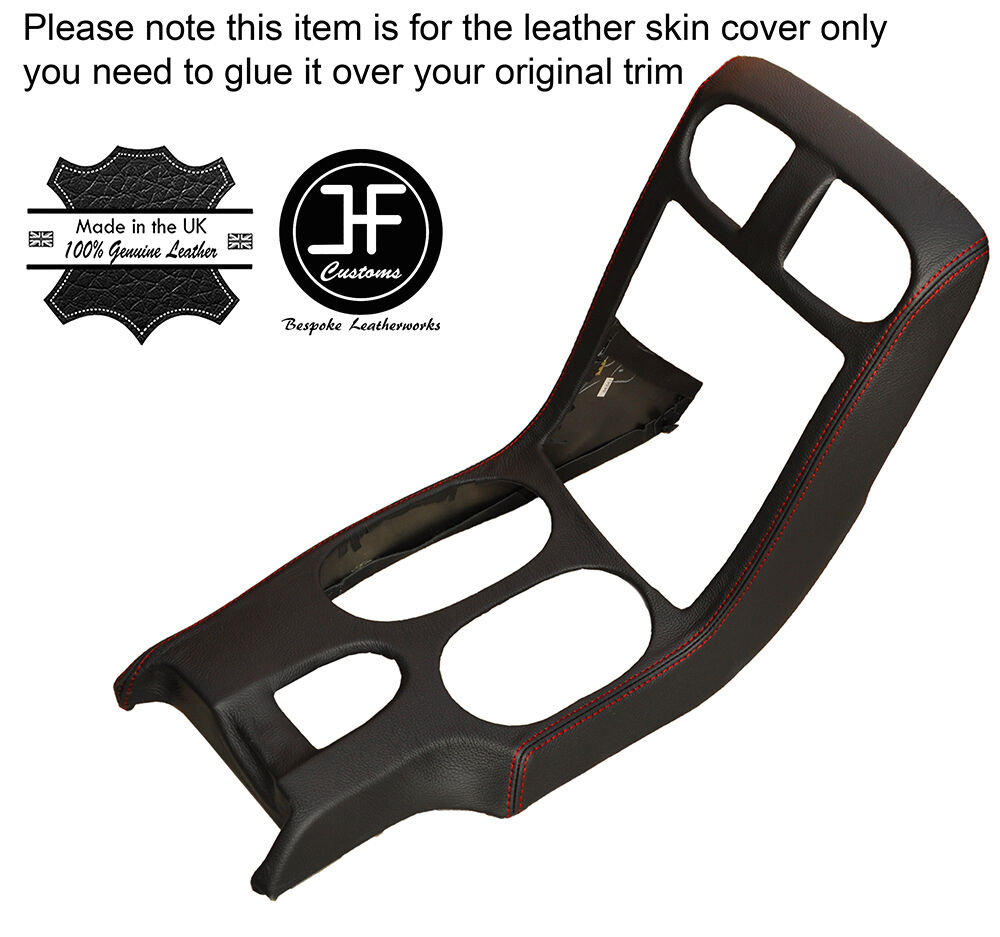 RED STITCH CONSOLE SHIFT BEZEL SURROUND LEATHER COVER FITS CORVETTE C6 05-13