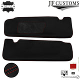 DARK RED CROSS STITCH LEATHER 2X SUN VISOR COVERS FOR TESLA MODEL 3 17-22