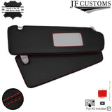 RED CROSS STITCH 2X SUN VISOR SET LEATHER COVER FOR PORSCHE CAYENNE 955 03-10