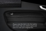 BLACK STITCHING 2X FRONT DOOR CARD TRIM LEATHER COVER FITS AUDI A1 10-15 3 DOOR
