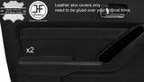 BLACK STITCH 2X FRONT DOOR CARD TRIM LEATHER COVER FITS HUMMER H3 2005-2011