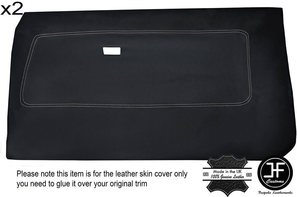 GREY STITCHING 2X FRONT DOOR CARD LEATHER COVERS FITS BMW 3 SERIES E21 75-84