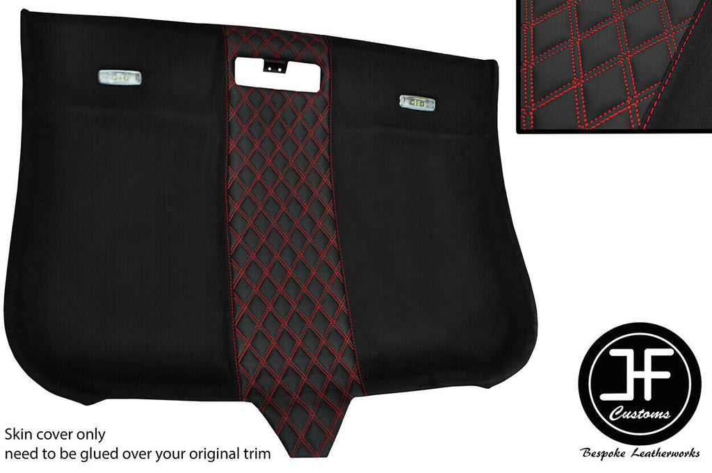 RED DIAMOND STITCHING ROOF HEADLINING LUXE SUEDE COVER FOR AUDI TT MK2 06-14