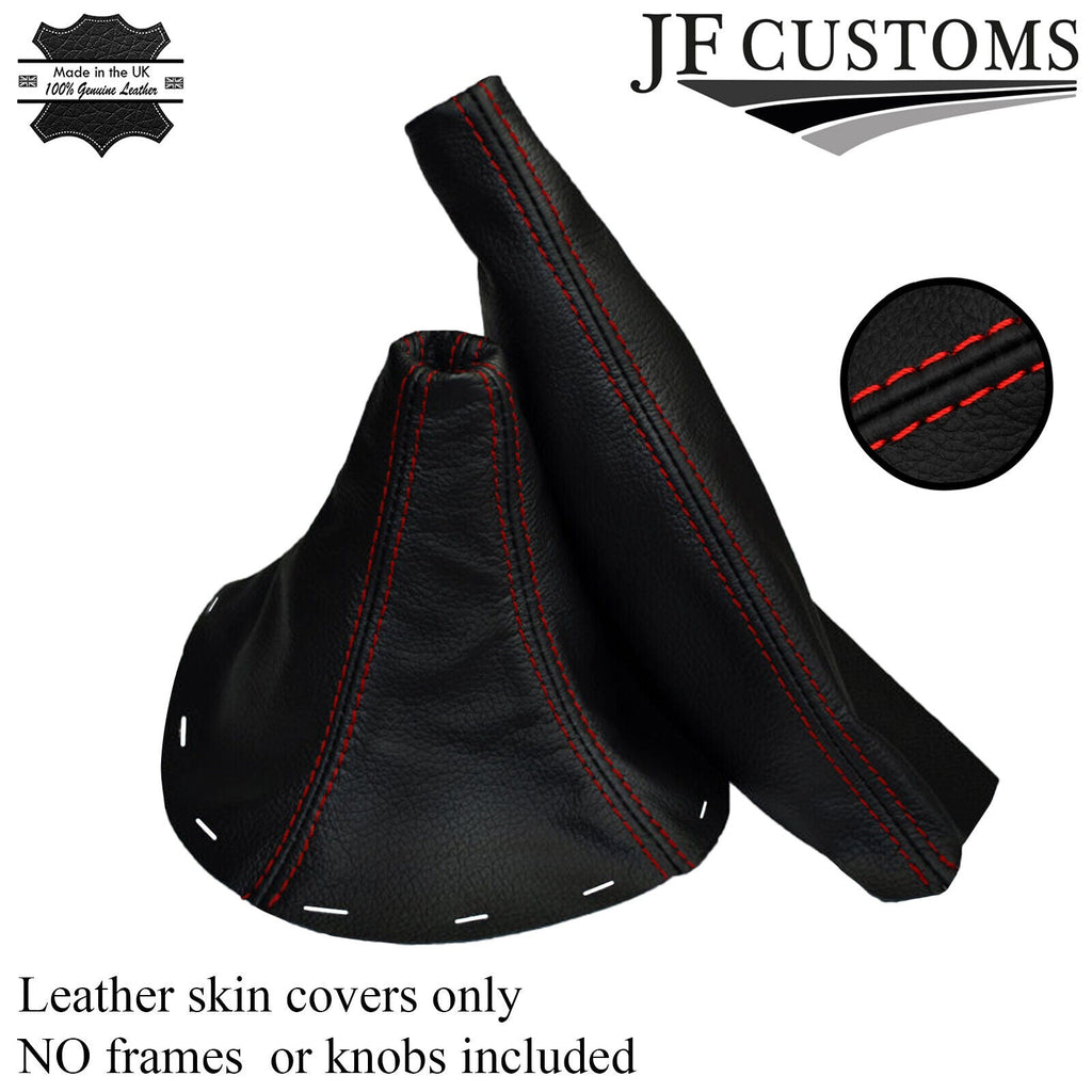 FITS MAZDA RX-7 RX7 MK3 1992-2002 GEAR+HANDBRAKE LEATHER RED DOUBLE STITCHING