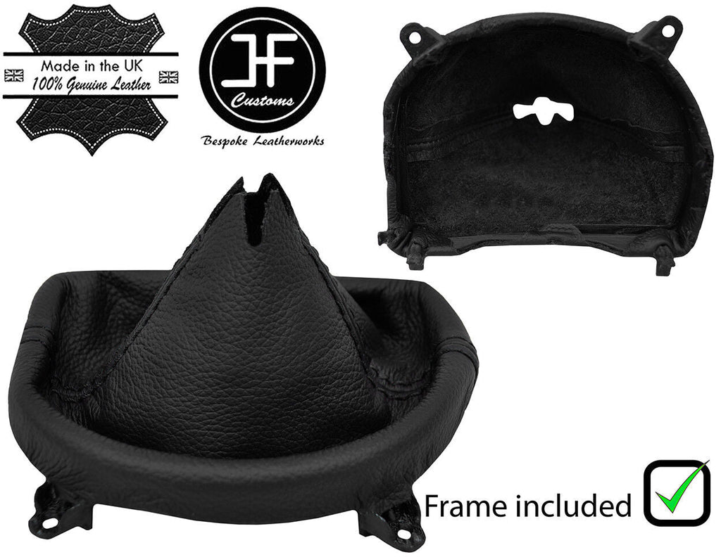 BLACK STITCH LEATHER AUTOMATIC GEAR + PLASTIC FRAME FOR FIAT 124 SPIDER 16-19