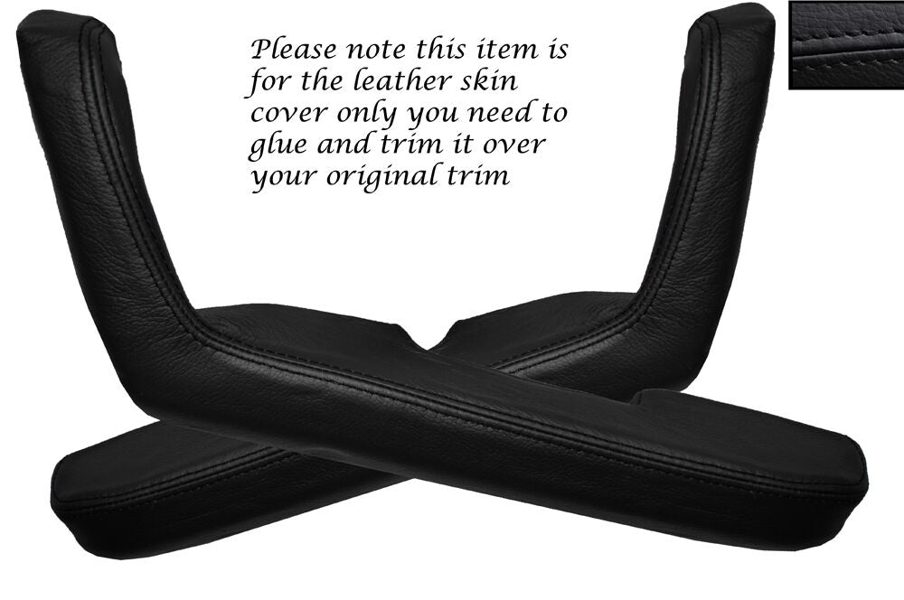 BLACK STITCH 2X DOOR HANDLE ARMREST SKIN COVERS FITS MAZDA MX5 MK1 MIATA 89-97