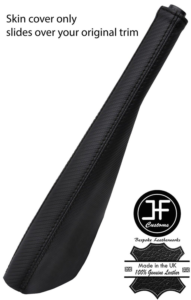 BLACK STITCH CARBON VINYL HANDBRAKE GAITER FOR VW T5 TRANSPORTER CARAVELLE