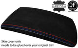BLACK REAL SUEDE TRI STITCHING ARMREST LID COVER FOR BMW X3 E83 2003-2010