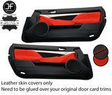 RED BLACK 2X DOOR CARD TRIM LEATHER COVERS FOR LEXUS RC 200 300 350 14-20