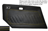YELLOW STITCH 2X DOOR CARD LEATHER SKIN COVER FITS DATSUN 240Z 260Z 280Z