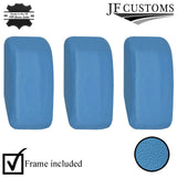 FOR VW GOLF MK2 JETTA 83-92 3X L BLUE LEATHER DASHBOARD BLANK TRIMS + FRAMES