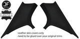 BLACK STITCH 2X REAR C PILLAR LEATHER COVERS FITS BMW 3 SERIES F30 11-18 SALOON