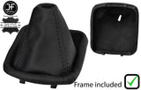 BLACK STITCH LEATHER GEAR GAITER+PLASTIC FRAME FOR MERCEDES B CLASS W245 05-11
