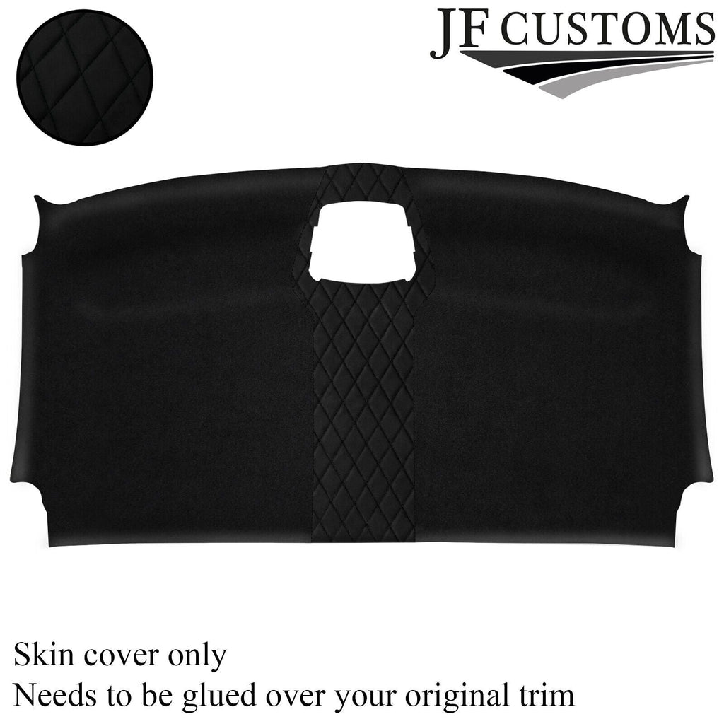 BLACK STITCH DIAMOND LUXE SUEDE FRONT HEADLINER COVER FITS VW CRAFTER 06-17