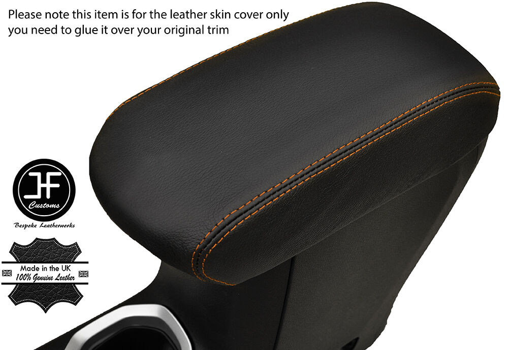 ORANGE STITCHING ARMREST LID LEATHER COVER FITS JEEP RENEGADE 2014-2017