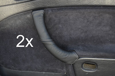 grey stitch FITS SAAB 900 900I 93 9-3 2X LEATHER DOOR HANDLE COVERS CUSTOM NEW