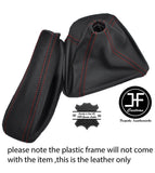 RED STITCH FOR BMW E46 3 SERIES 1998-2005 GEAR HANDBRAKE GAITER SET LEATHER