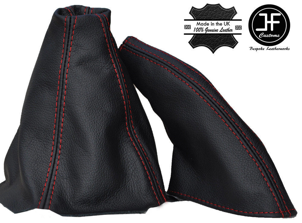 RED STITCH FITS HONDA PRELUDE 1992-1996 GEAR HANDBRAKE REAL LEATHER GAITER