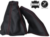 RED STITCH FITS HONDA PRELUDE 1992-1996 GEAR HANDBRAKE REAL LEATHER GAITER