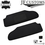BLACK CROSS STITCH ITALIAN LEATHER 2X SUN VISOR COVERS FITS HUMMER H2 02-09