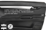 BLACK STITCH 4X REAR DOOR HANDLE ARMREST LTHR COVERS FOR MERCEDES R CLASS W251