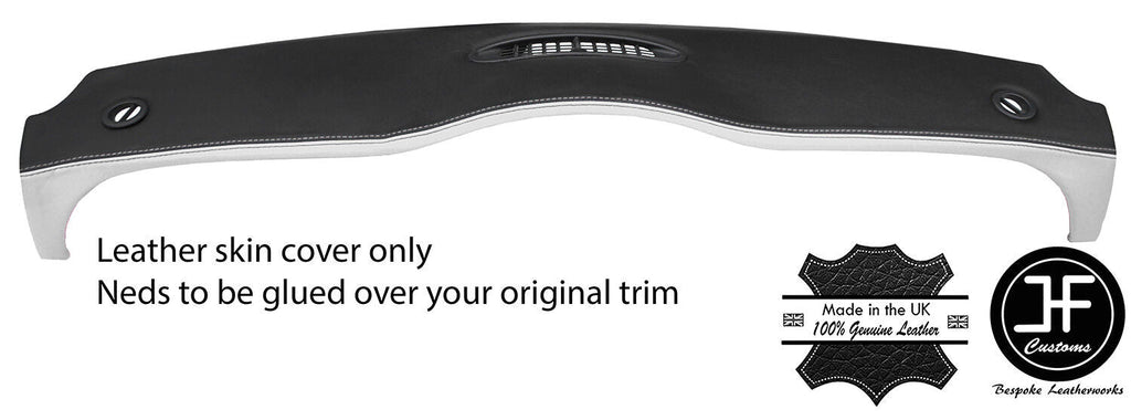 BLACK & WHITE TOP DASHBOARD LEATHER COVER FOR BMW MINI R50 R53 01-06 STYLE 2