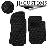 WHITE DIAMOND STITCH VINYL 2X TAILORED FLOOR CARPETS FOR TRANSIT MK7 06-10 JF1