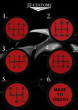 FITS SUBARU IMPREZA WRX STI 04-07 BLACK & BLACK LEATHER SCREW-ON KNOB V2
