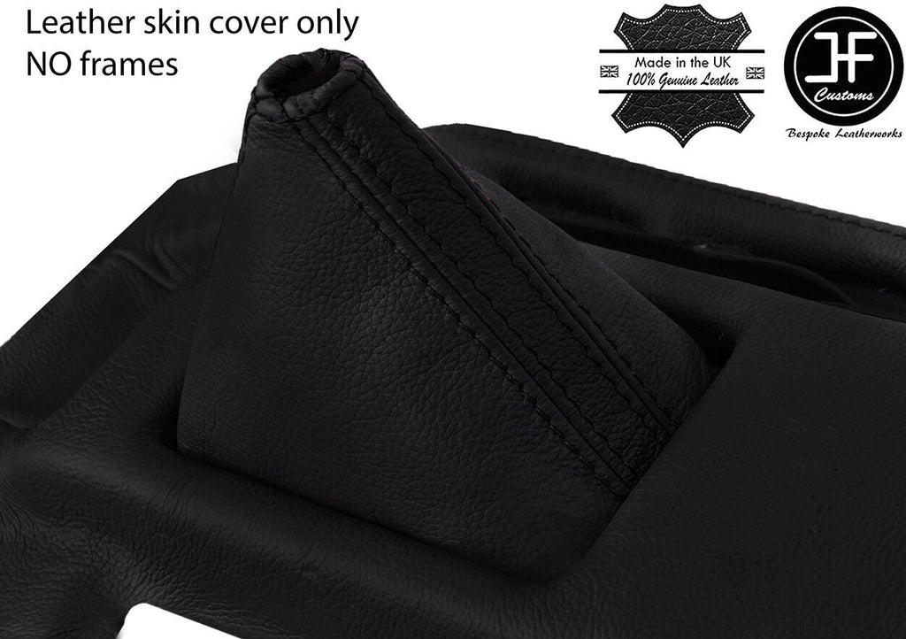 BLACK & BLACK STRIPE TOP GRAIN LEATHER GEAR GAITER FOR TOYOTA MR2 MK1 1984-1990