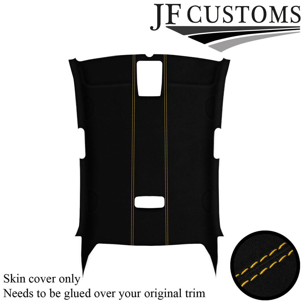 YELLOW STITCH LUXE-SUEDE ROOF LINING HEADLINER COVER FOR VW JETTA MK5 05-19 5DR